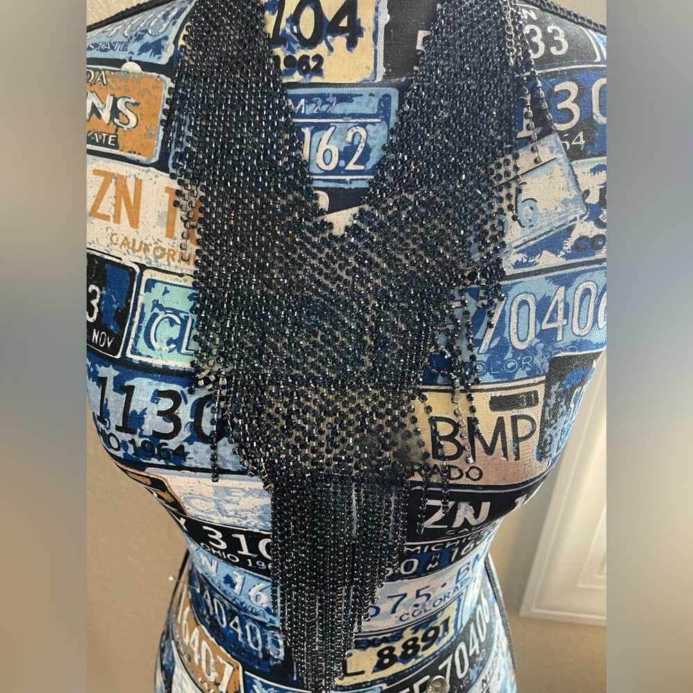 NATASHA
fringed crystal statement necklace set